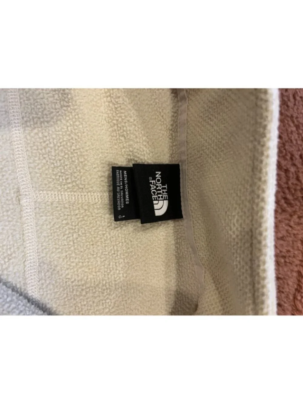 The North Face Men’s L Large 1/4 1/2 Zip Fleece Pullover Cream Ivory 721222 F20